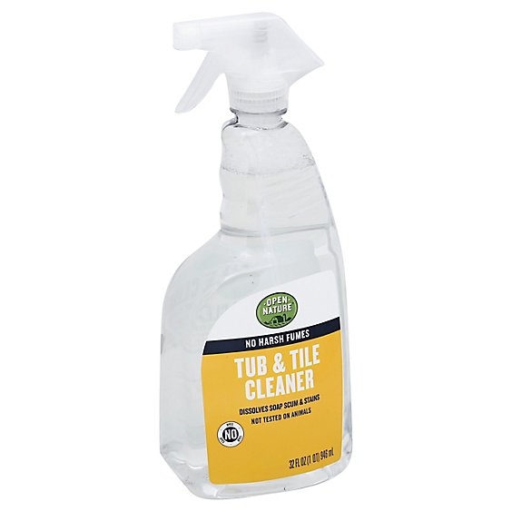 Tub & Tile Cleaner No Harsh Fumes by OPEN NATURE - Non-toxic, SLOW rated product free from harmful chemicals