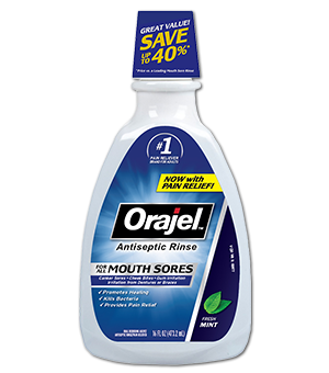 Antiseptic Mouth Sore Rinse by Orajel - Non-toxic Oral Care product rated STOP by Million Marker, free from BPA, phthalates, and parabens