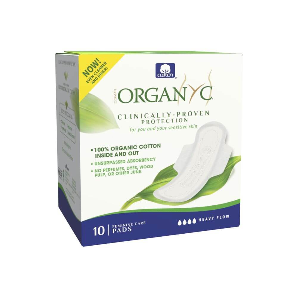 Heavy Pads by Organyc - Non-toxic Period Care product rated GO by Million Marker, free from BPA, phthalates, and parabens
