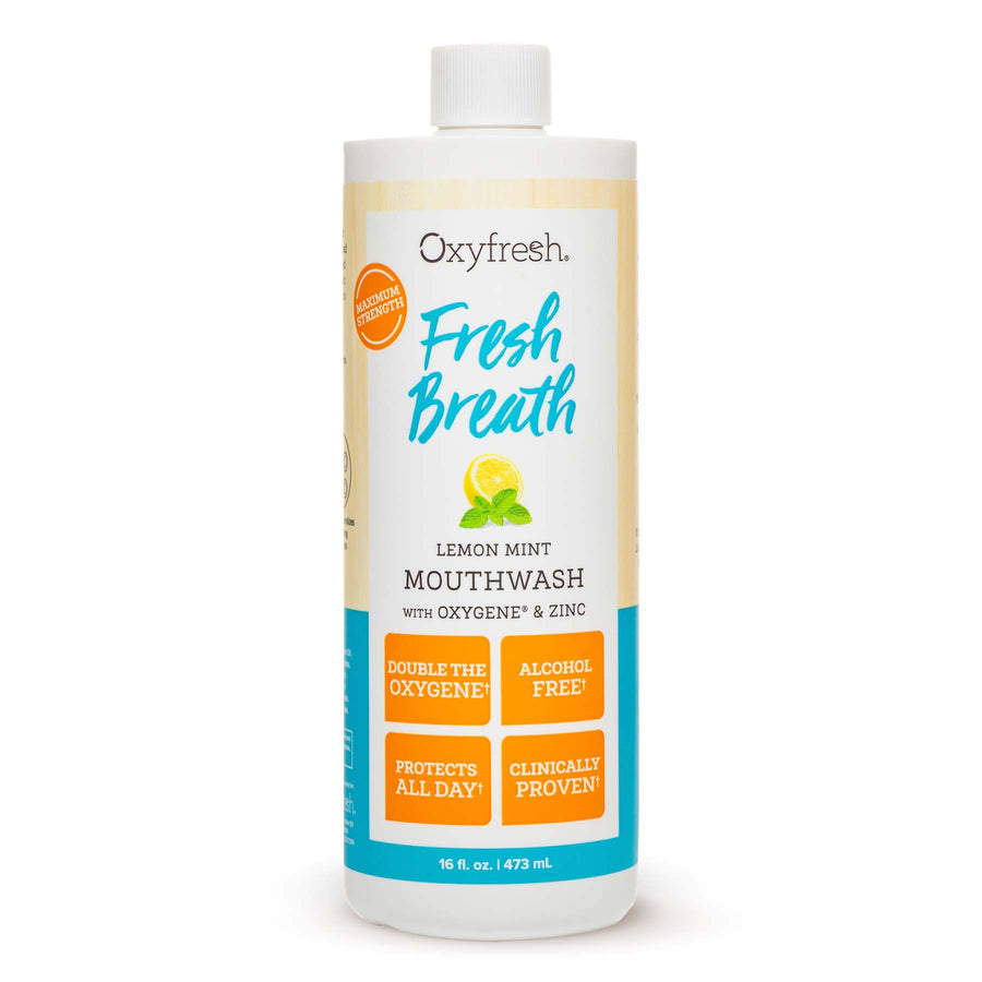 Fresh Breath Mouthwash – Lemon Mint by Oxyfresh - Non-toxic Oral Care product rated SLOW by Million Marker, free from BPA, phthalates, and parabens