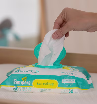 Sensitive Baby Wipes - Fragrance Free by Pampers - Non-toxic, STOP rated product free from harmful chemicals