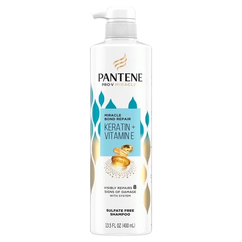 Miracle Bond Repair Keratin + Vitamin E Sulfate-Free Shampoo by PANTENE - Non-toxic Shampoos + Conditioners product rated STOP by Million Marker, free from BPA, phthalates, and parabens