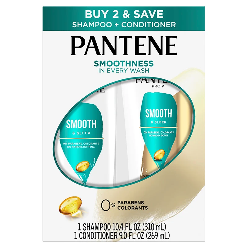 Smooth & Sleek Shampoo by PANTENE - Non-toxic Shampoos + Conditioners product rated STOP by Million Marker, free from BPA, phthalates, and parabens