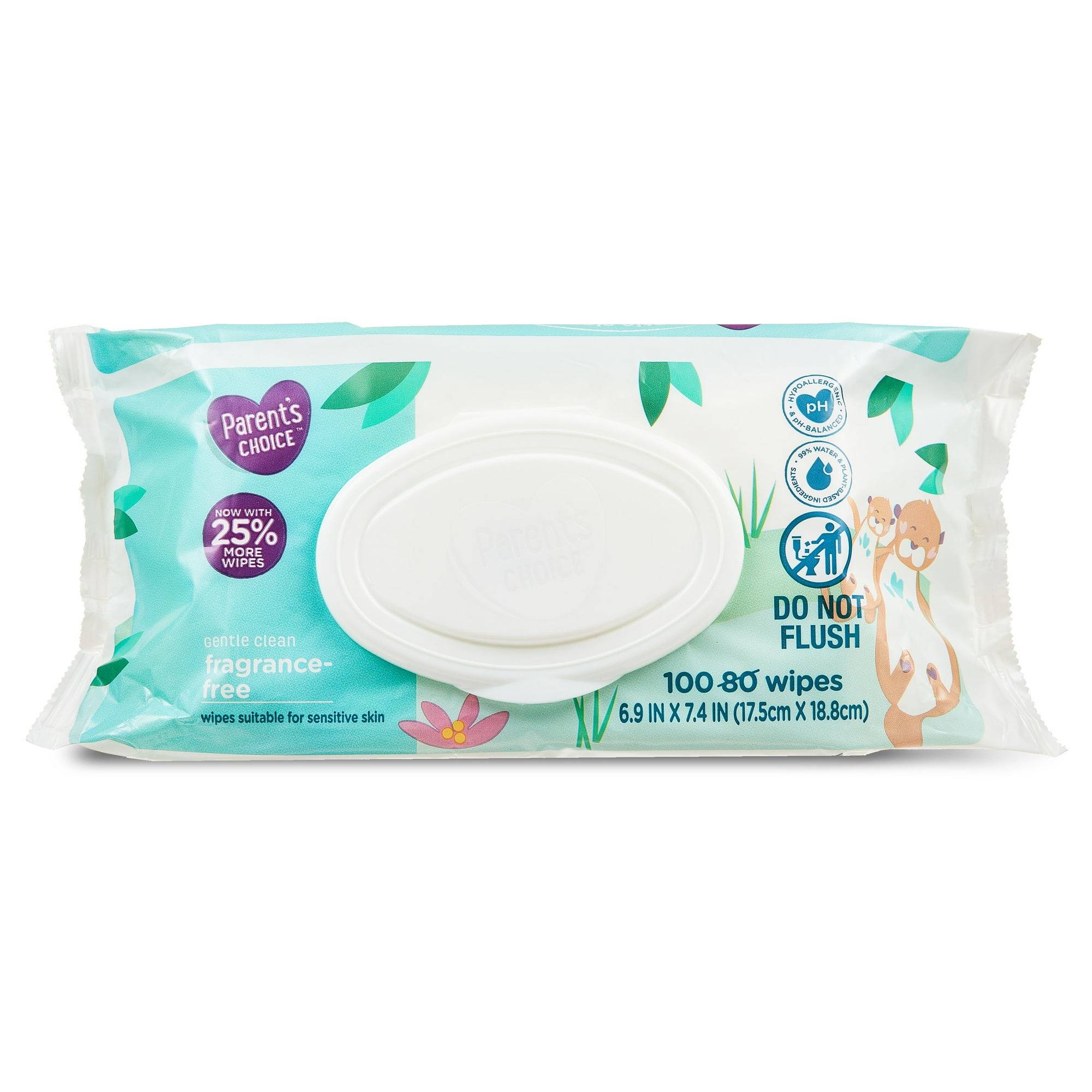 Gentle Clean Baby Wipes - Fragrance-Free by Parent's CHOICE - Non-toxic, SLOW rated product free from harmful chemicals