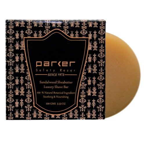 Luxury Shave Bar - Sandalwood Sheabutter by Parker Safety Razor Since 1973 - Non-toxic Shaving product rated SLOW by Million Marker, free from BPA, phthalates, and parabens