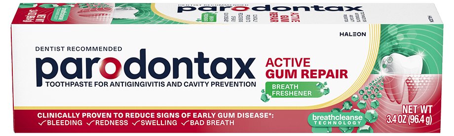 Active Gum Repair Breath Freshener Toothpaste by parodontax - Non-toxic Oral Care product rated STOP by Million Marker, free from BPA, phthalates, and parabens