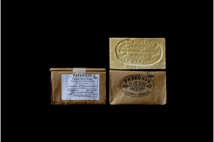 Green Olive Soap by Patounis - Non-toxic Soaps + Body Washes product rated GO by Million Marker, free from BPA, phthalates, and parabens