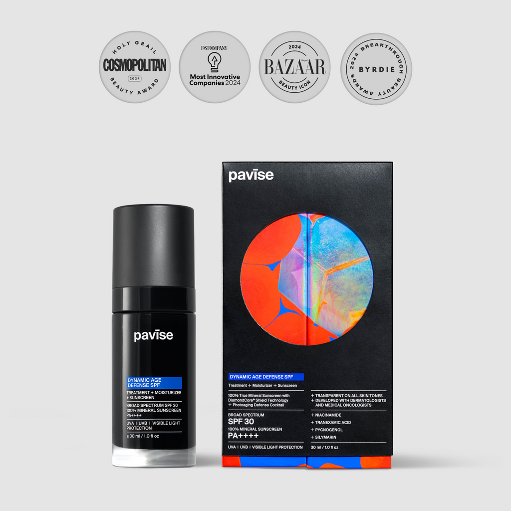 Dynamic Age Defense Broad Spectrum SPF 30 100% Mineral Sunscreen by pavīse - Non-toxic Sunscreens product rated SLOW by Million Marker, free from BPA, phthalates, and parabens