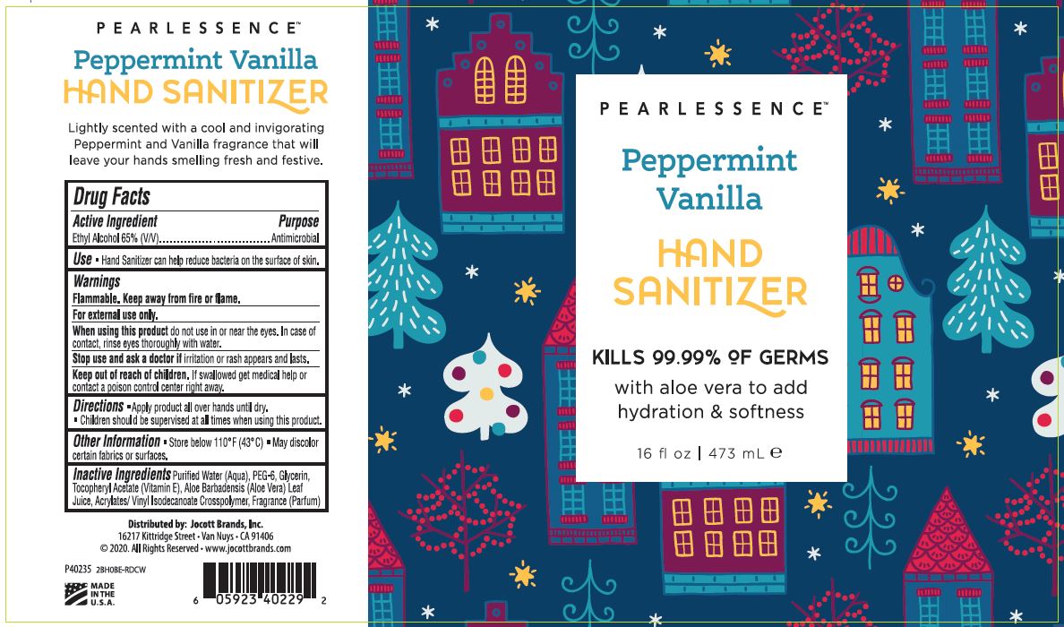 Hand Sanitizer with Aloe Vera – Peppermint Vanilla by Pearlessence - Non-toxic Soaps + Body Washes product rated STOP by Million Marker, free from BPA, phthalates, and parabens