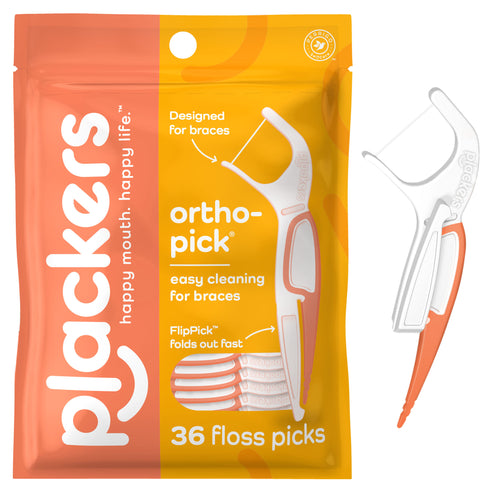 Ortho-Pick Floss Picks – Unflavored by Plackers - Non-toxic, STOP rated product free from harmful chemicals