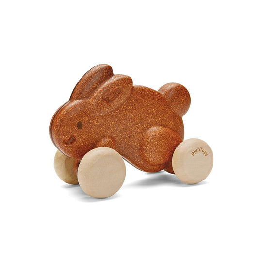 Push Along Bunny - Brown by PlanToys - Non-toxic Toys product rated GO by Million Marker, free from BPA, phthalates, and parabens