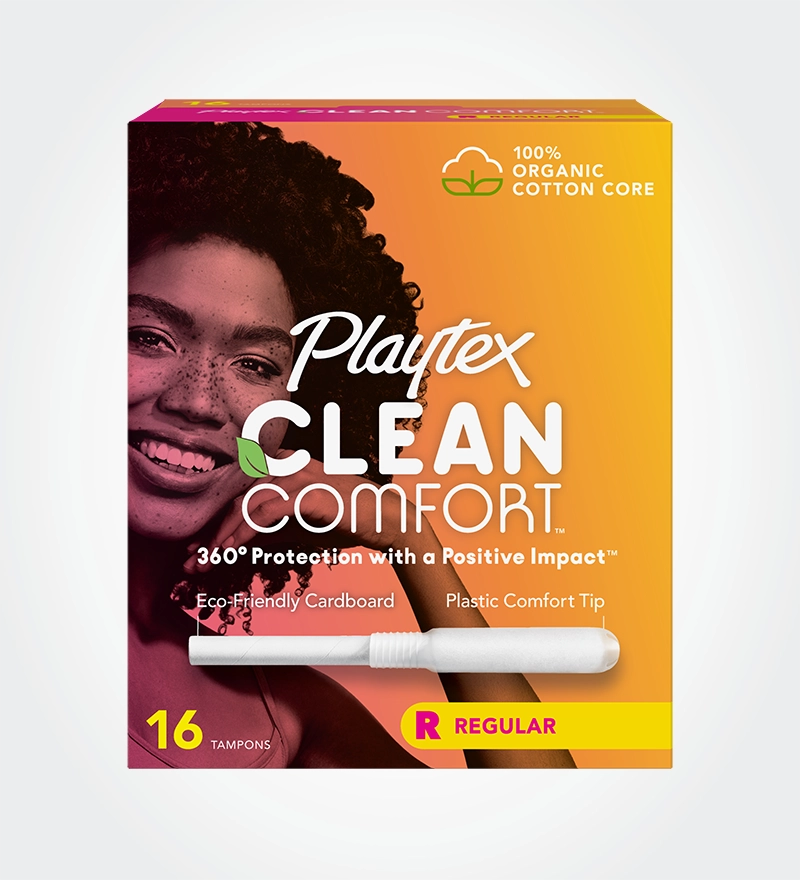 Clean Comfort Tampons – Regular by Playtex - Non-toxic Period Care product rated SLOW by Million Marker, free from BPA, phthalates, and parabens