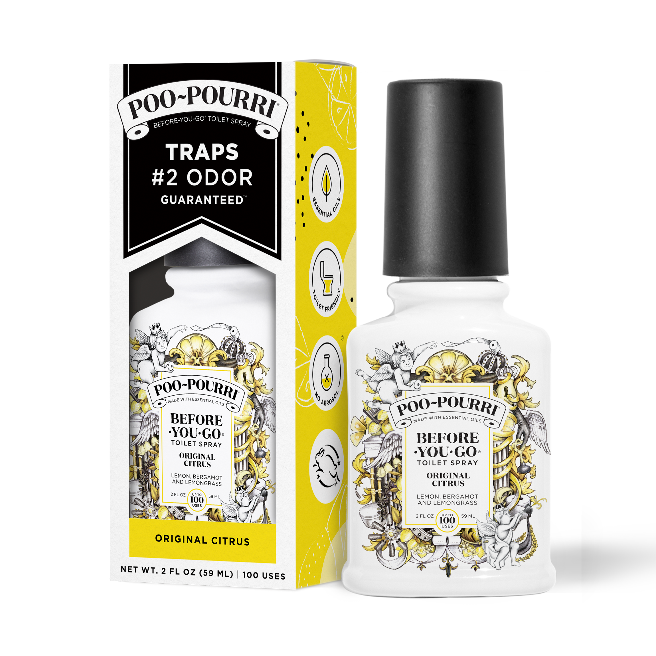 Before-You-Go Toilet Spray – Original Citrus by POO-POURRI - Non-toxic, STOP rated product free from harmful chemicals