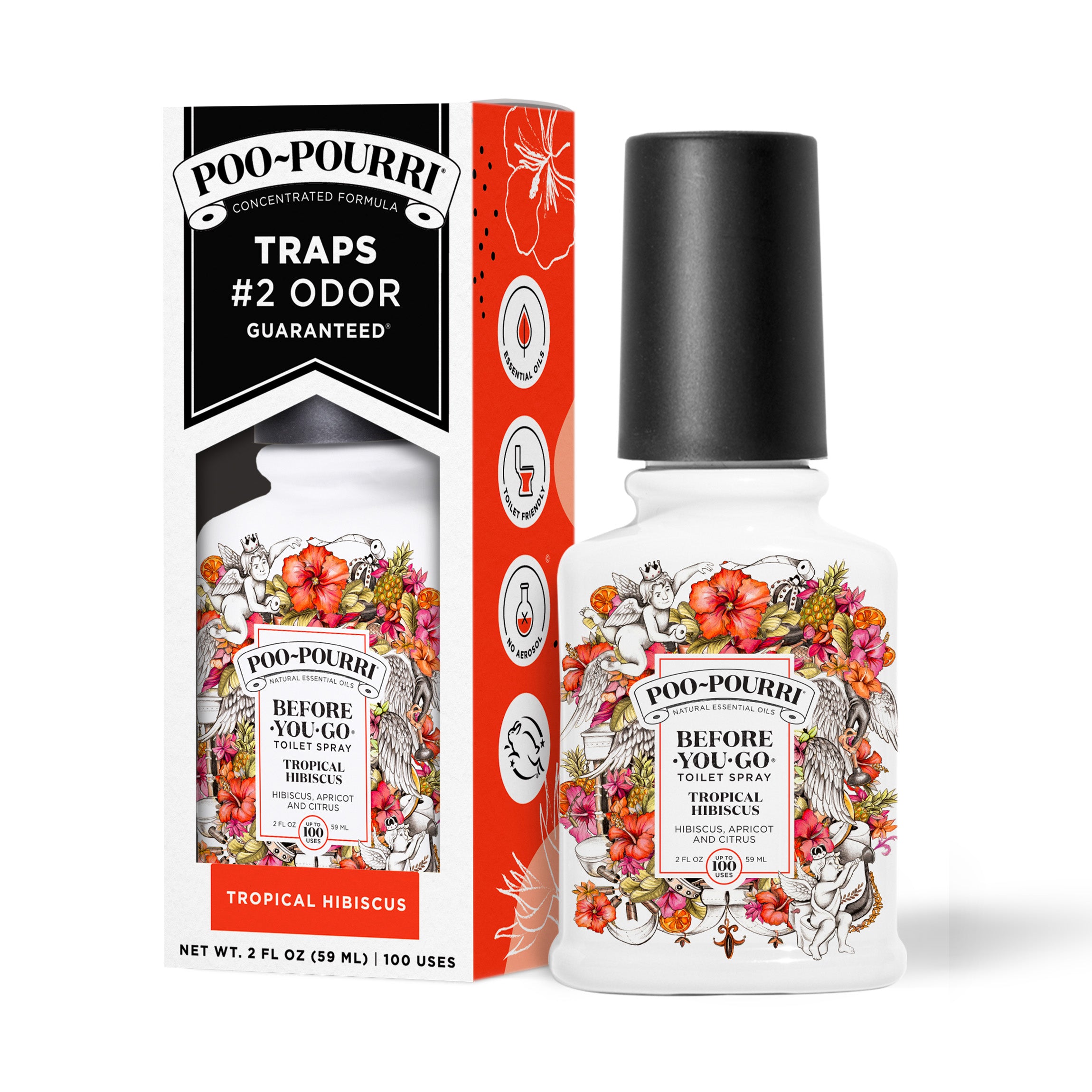 Before-You-Go Toilet Spray – Tropical Hibiscus by POO-POURRI - Non-toxic, STOP rated product free from harmful chemicals