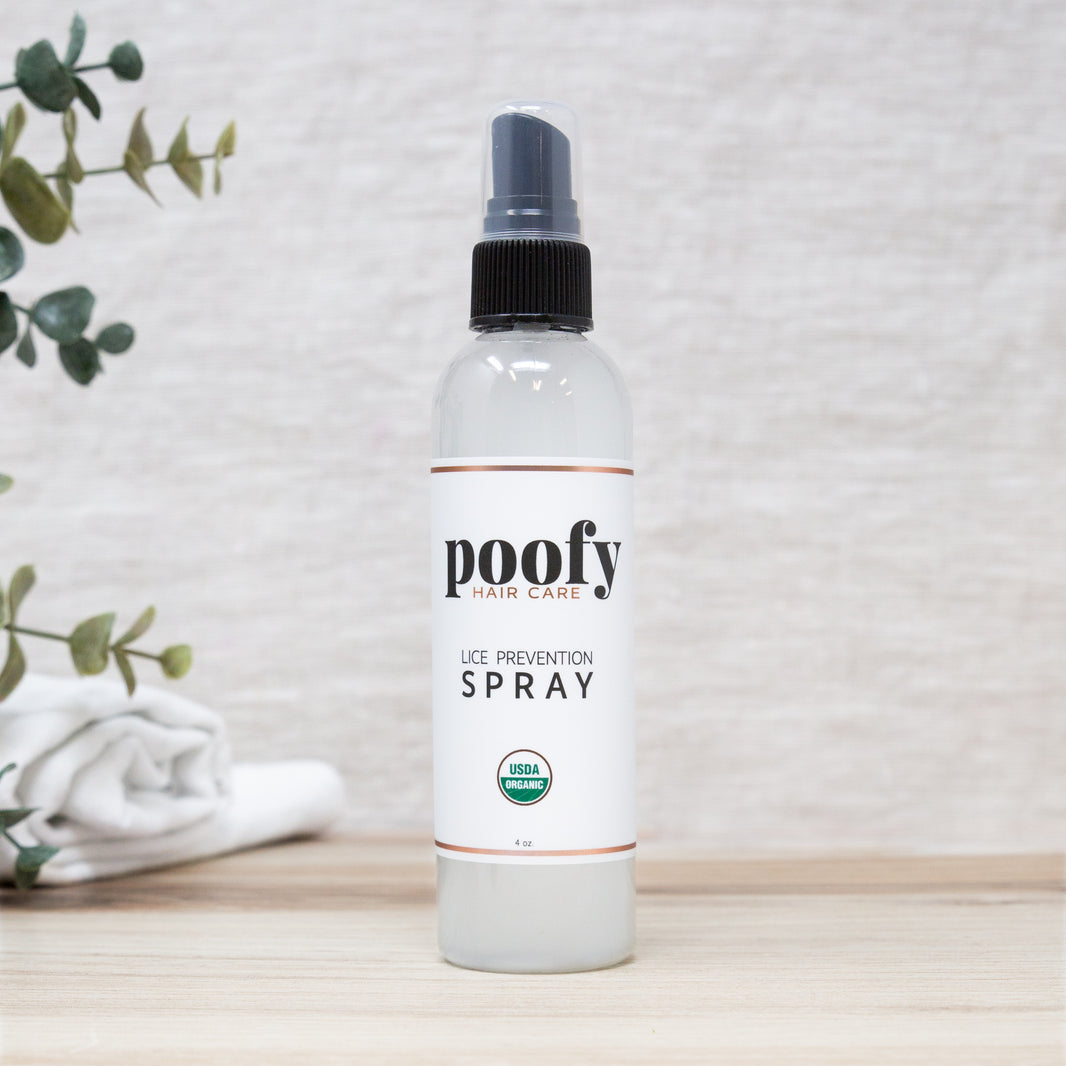 Lice Prevention Spray by poofy ORGANICS - Non-toxic Hair Styling + Treatment product rated SLOW by Million Marker, free from BPA, phthalates, and parabens