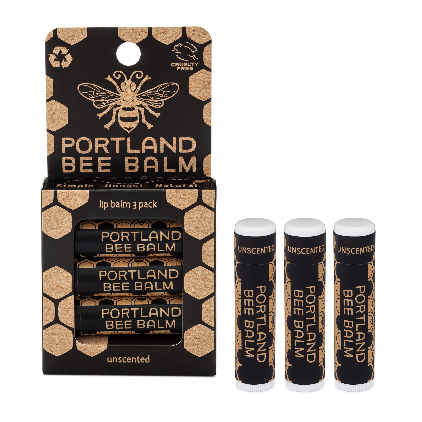 Lip Balm Unscented by Portland Bee Balm - Non-toxic, GO rated product free from harmful chemicals