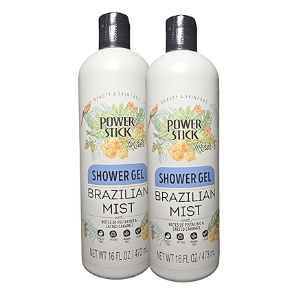 Shower Gel - Brazilian Mist by POWER STICK - Non-toxic Soaps + Body Washes product rated STOP by Million Marker, free from BPA, phthalates, and parabens