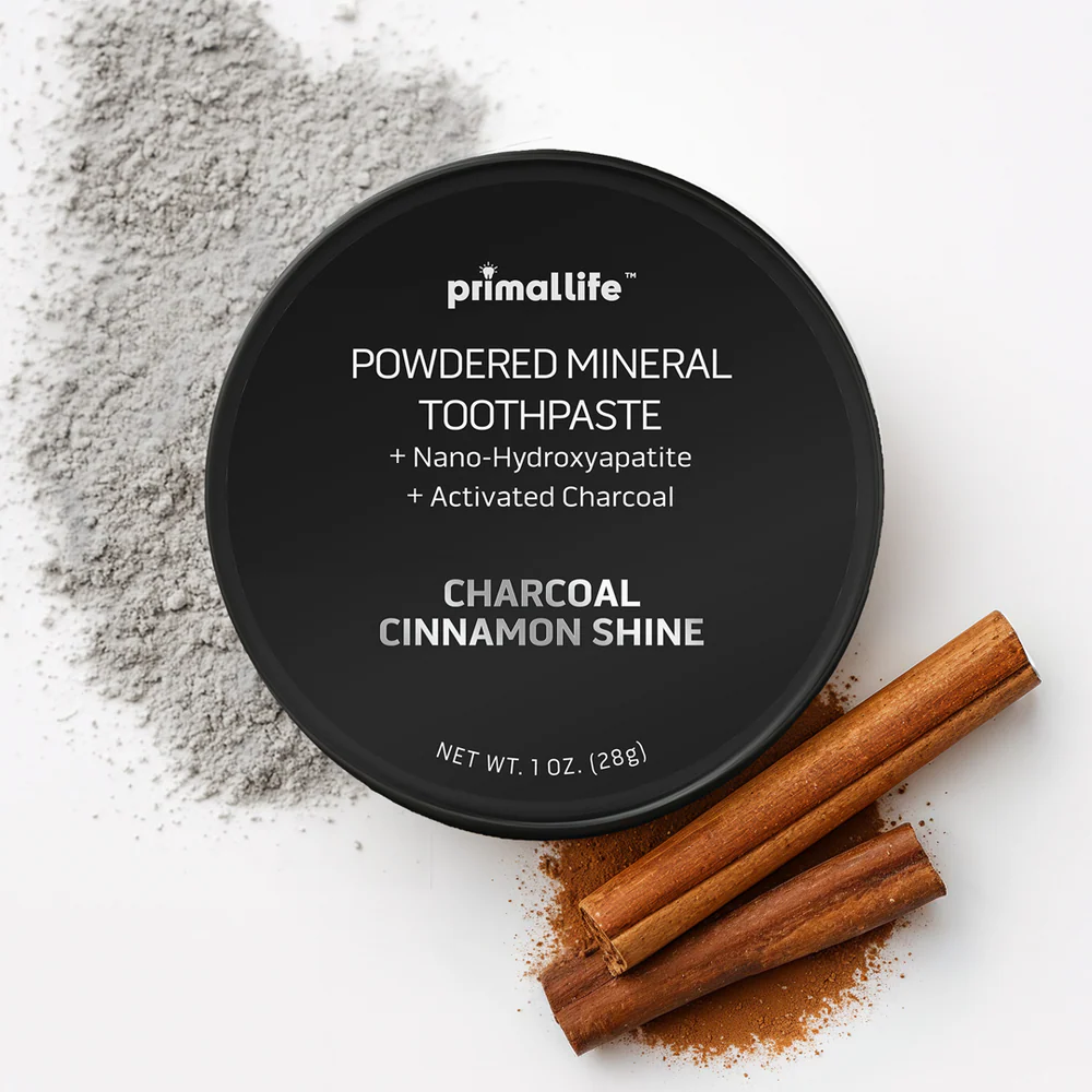 Primal Life Organics Dirty Mouth Tooth Powder for Teeth Whitening Cinnamon Flavor 1oz