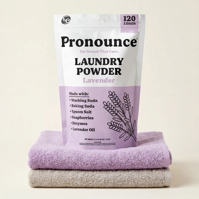 Laundry Powder - Lavender by Pronounce - Non-toxic Laundry product rated SLOW by Million Marker, free from BPA, phthalates, and parabens