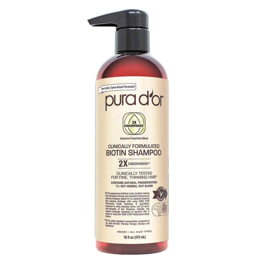 Clinically Formulated Biotin Shampoo by pura d'or - Non-toxic, SLOW rated product free from harmful chemicals
