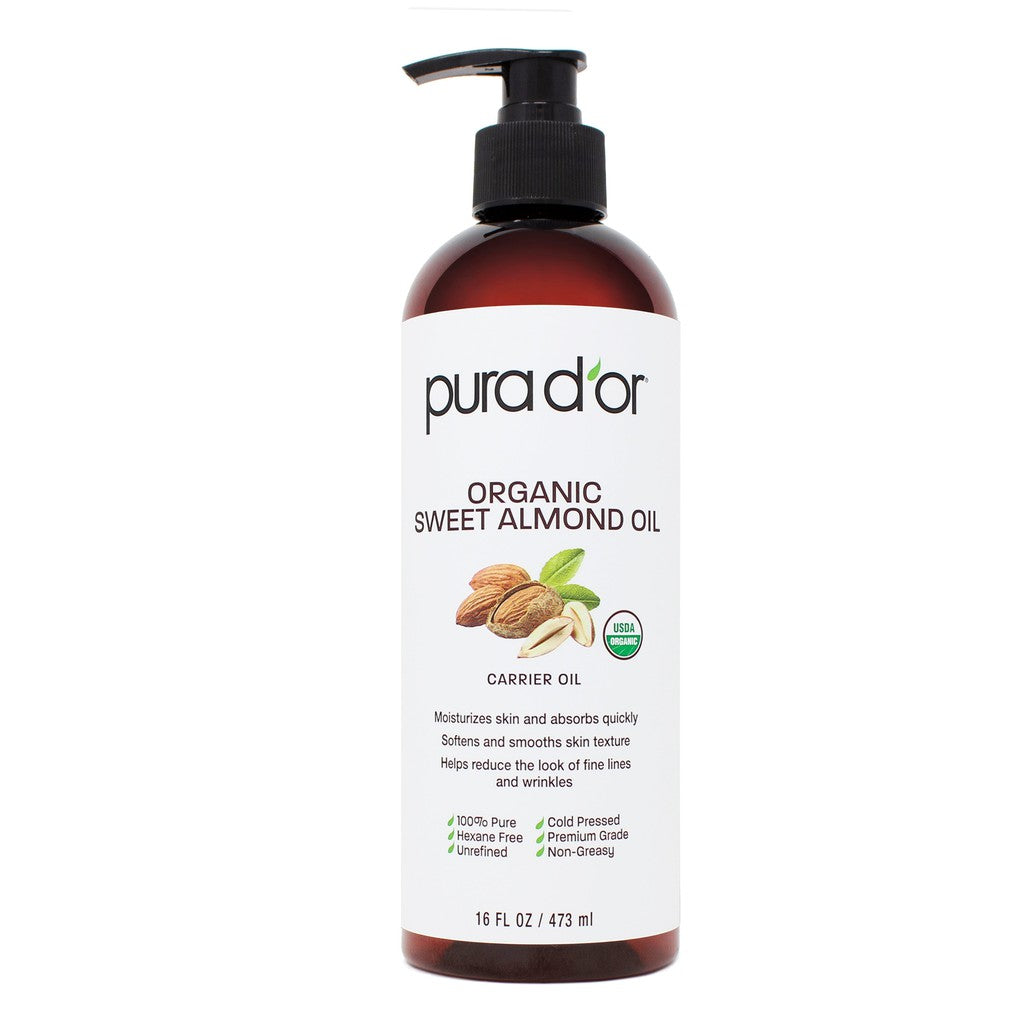 Organic Sweet Almond Oil by pura d'or - Non-toxic, GO rated product free from harmful chemicals