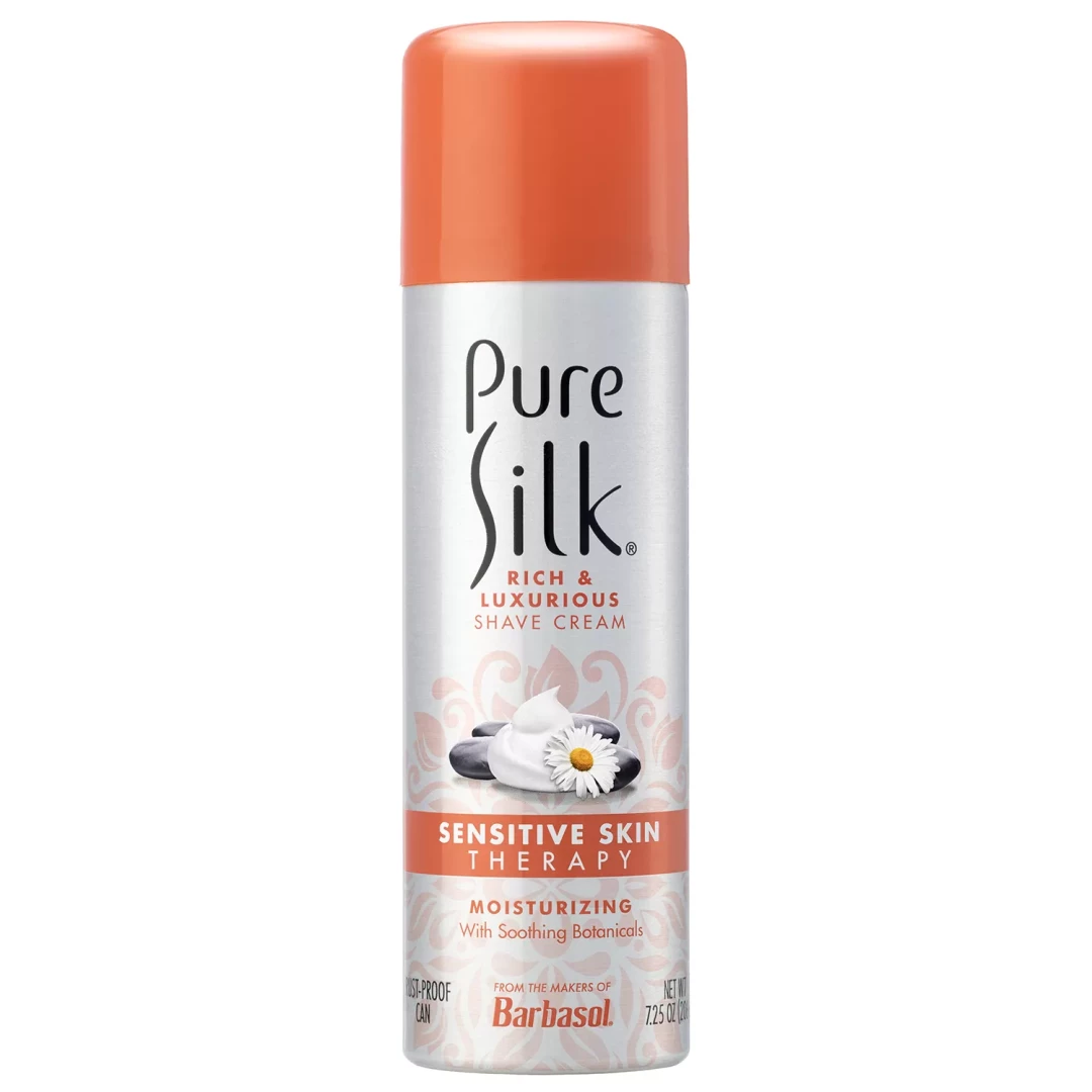 Sensitive Skin Shave Cream by Pure Silk - Non-toxic Shaving product rated STOP by Million Marker, free from BPA, phthalates, and parabens