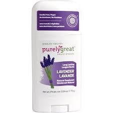 Natural Deodorant Stick - Lavender by Purelygreat - Non-toxic, SLOW rated product free from harmful chemicals