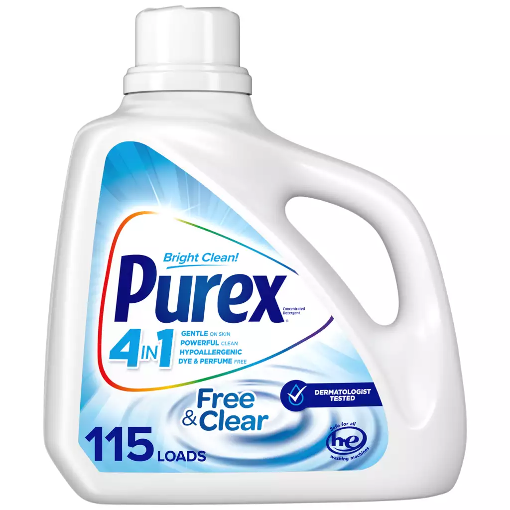 4 In 1 Liquid Laundry Detergent - Free & Clear by Purex - Non-toxic, STOP rated product free from harmful chemicals
