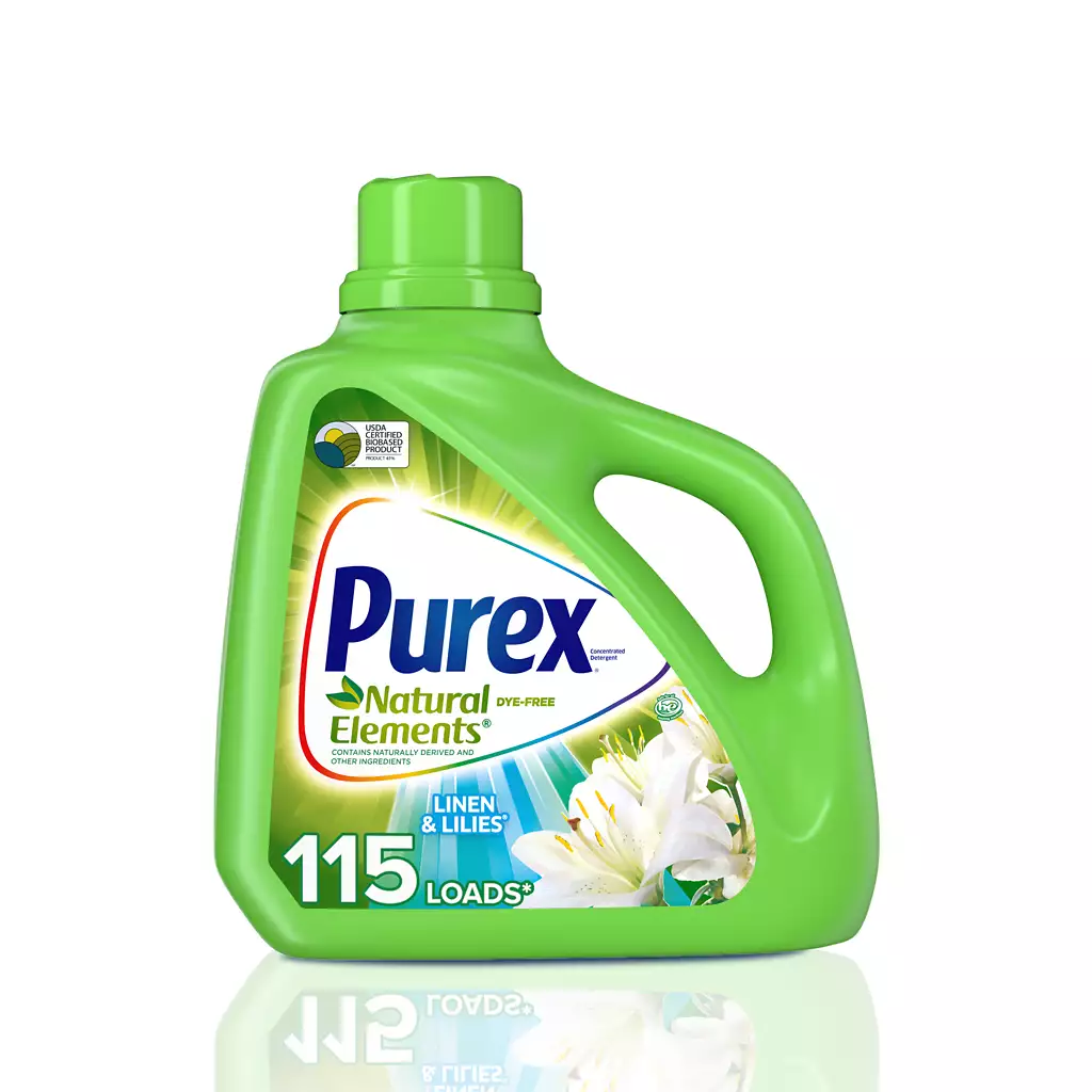 Natural Elements Liquid Laundry Detergent - Linen & Lilies by Purex - Non-toxic Laundry product rated STOP by Million Marker, free from BPA, phthalates, and parabens