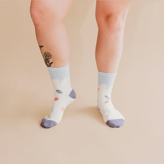 For the Love of Sweets Adult Sock by q FOR QUINN - Non-toxic Clothes product rated GO by Million Marker, free from BPA, phthalates, and parabens
