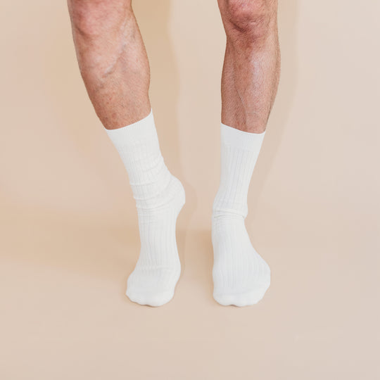 Natural No Dye Adult Ribbed Socks by q FOR QUINN - Non-toxic Clothes product rated GO by Million Marker, free from BPA, phthalates, and parabens