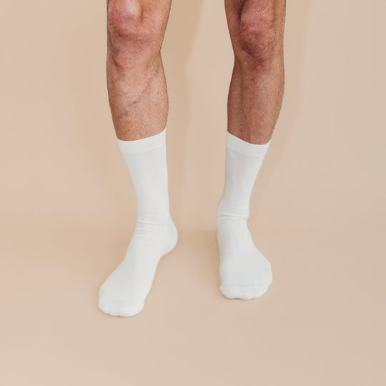 Natural No Dye Adult Trouser Socks by q FOR QUINN - Non-toxic Clothes product rated GO by Million Marker, free from BPA, phthalates, and parabens