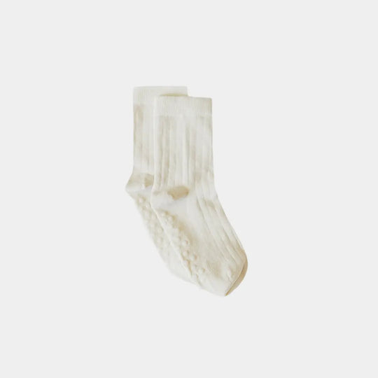 Natural No Dye Ribbed Kids' Socks by q FOR QUINN - Non-toxic, GO rated product free from harmful chemicals