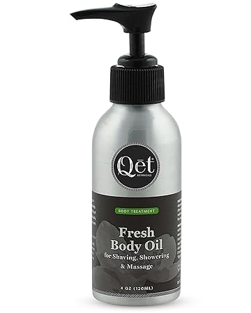 Fresh Body Oil for Shaving, Showering & Massage by Qet Botanicals - Non-toxic Body Oils, Butters + lotions product rated GO by Million Marker, free from BPA, phthalates, and parabens