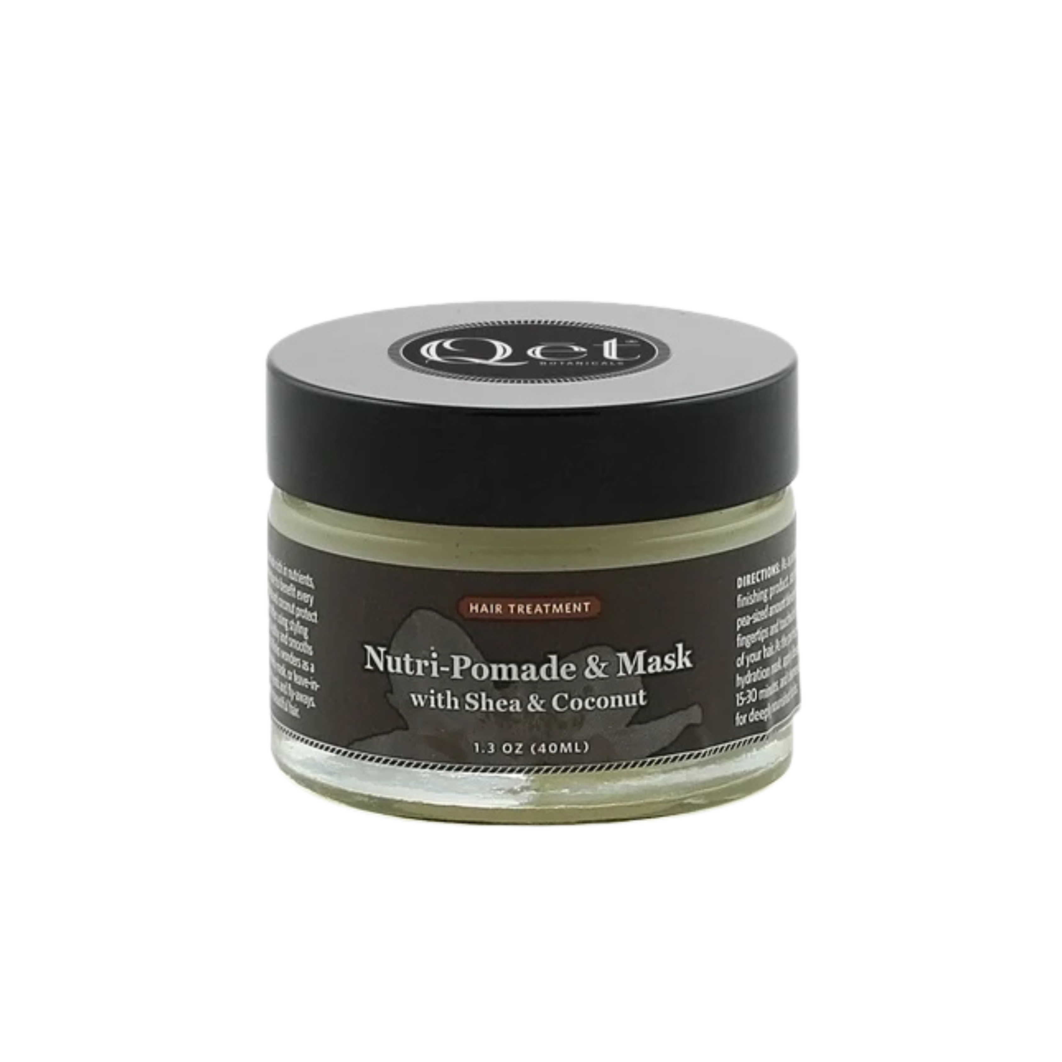 Nutri-Pomade & Mask with Shea & Coconut by Qet Botanicals - Non-toxic Hair Styling + Treatment product rated SLOW by Million Marker, free from BPA, phthalates, and parabens