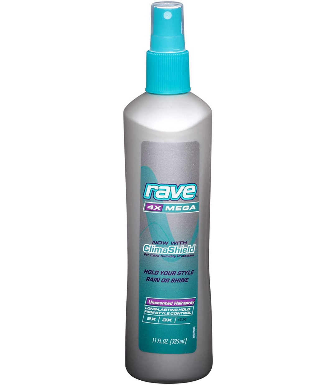 4X Mega Hold Hairspray – Unscented by Rave - Non-toxic Hair Styling + Treatment product rated STOP by Million Marker, free from BPA, phthalates, and parabens