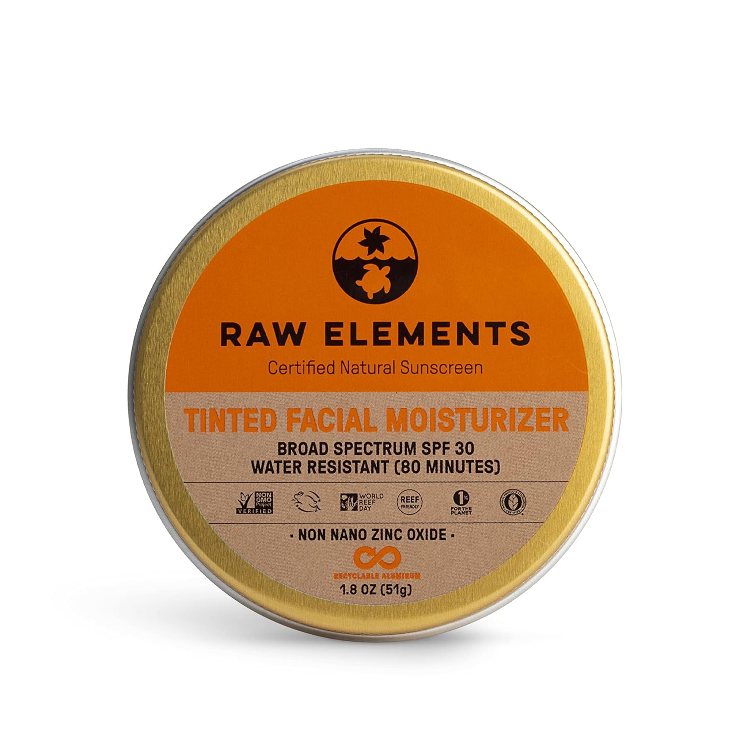 Raw Elements Raw Elements Tinted Facial Moisturizer All-Natural Sunscreen Tin