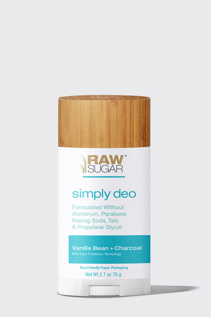 Deodorant - Vanilla Bean + Charcoal by RAWSUGAR - Non-toxic, STOP rated product free from harmful chemicals