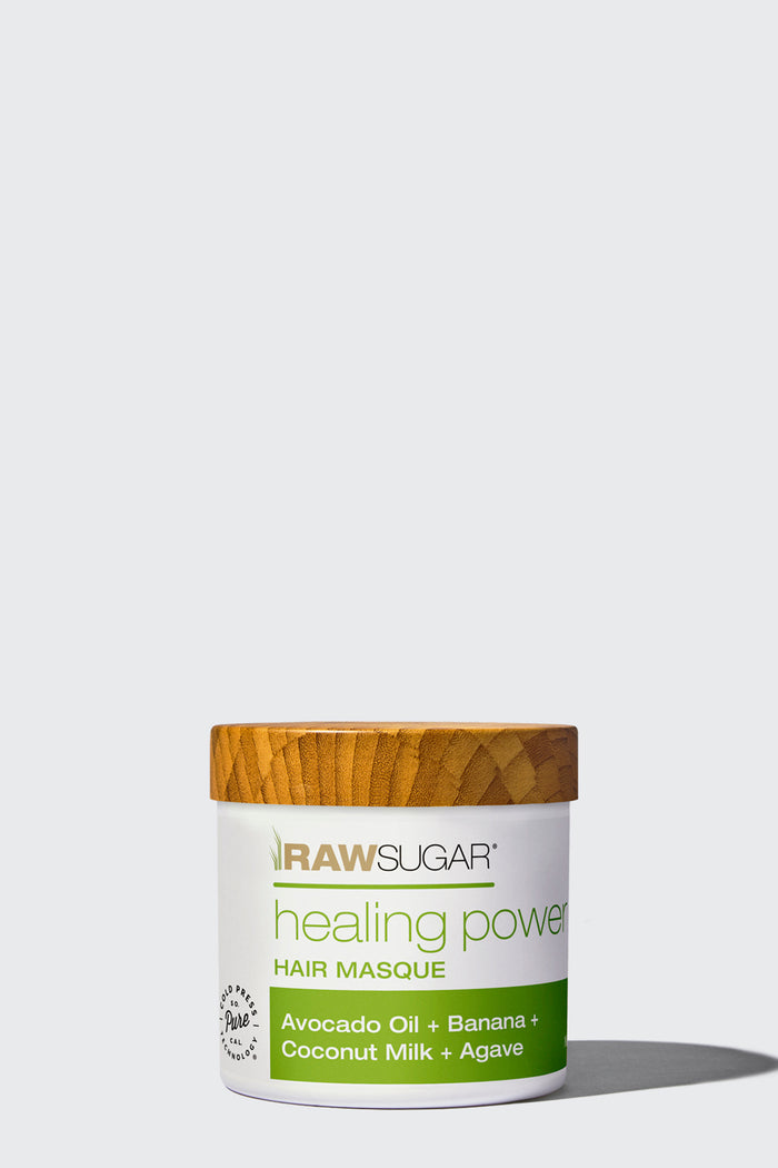 Healing Power Hair Masque - Avocado + Banana Oil + Coconut Milk + Agave by RAWSUGAR - Non-toxic, STOP rated product free from harmful chemicals