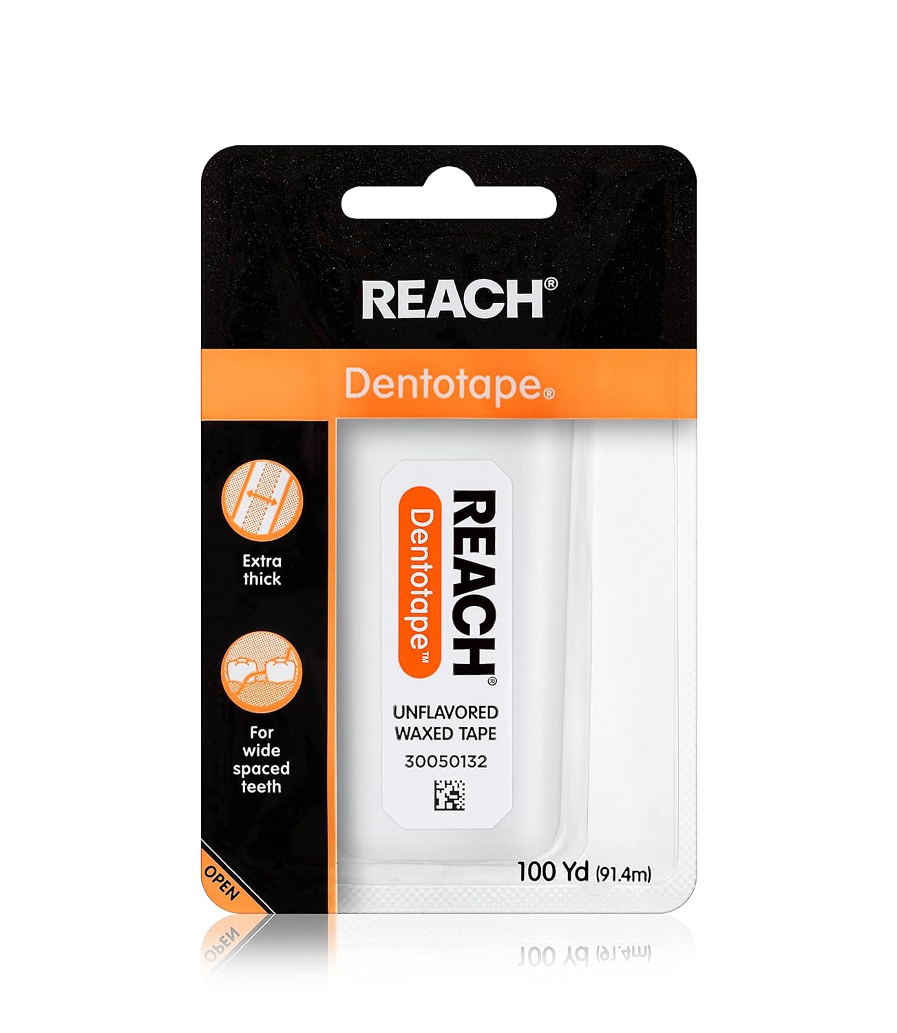 Dentotape Unflavored Waxed Tape by REACH - Non-toxic Oral Care product rated STOP by Million Marker, free from BPA, phthalates, and parabens