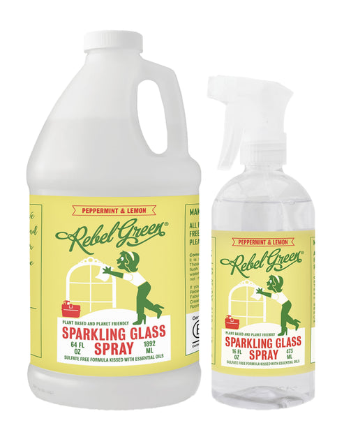 Sparkling Glass Spray – Peppermint & Lemon by Rebel Green - Non-toxic, SLOW rated product free from harmful chemicals