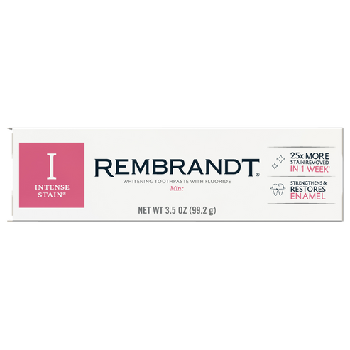 Intense Stain Whitening Toothpaste With Fluoride - Mint by REMBRANDT - Non-toxic Oral Care product rated STOP by Million Marker, free from BPA, phthalates, and parabens