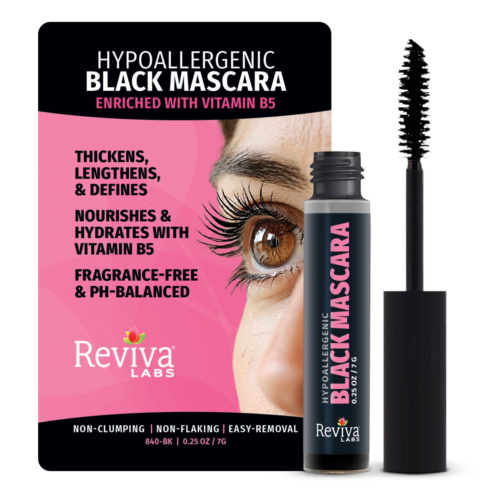 Hypoallergenic Mascara – Black by Reviva Labs - Non-toxic Cosmetics product rated SLOW by Million Marker, free from BPA, phthalates, and parabens