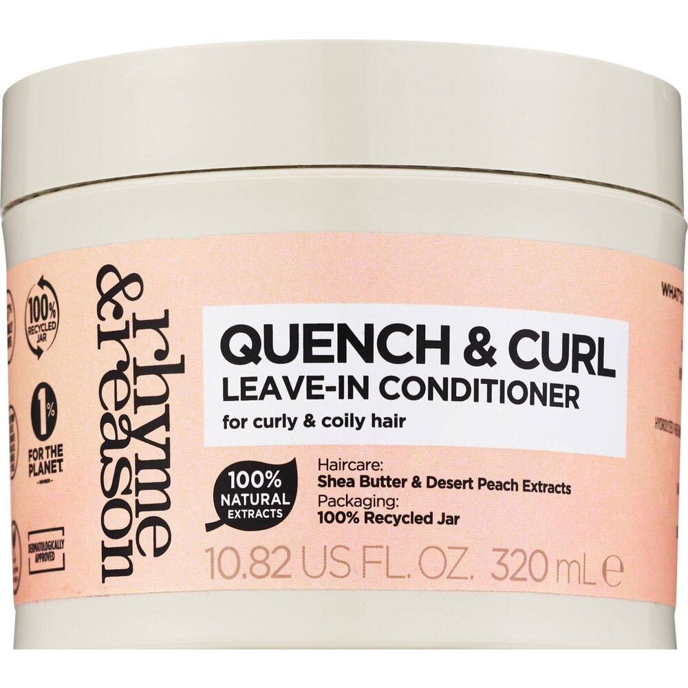Quench & Curl Leave-In Conditioner by rhyme & reason - Non-toxic Shampoos + Conditioners product rated STOP by Million Marker, free from BPA, phthalates, and parabens