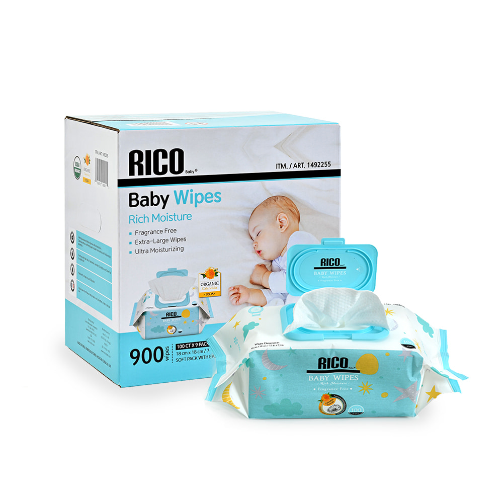 Rich Moisture Baby Wipes by RICO - Non-toxic, STOP rated product free from harmful chemicals