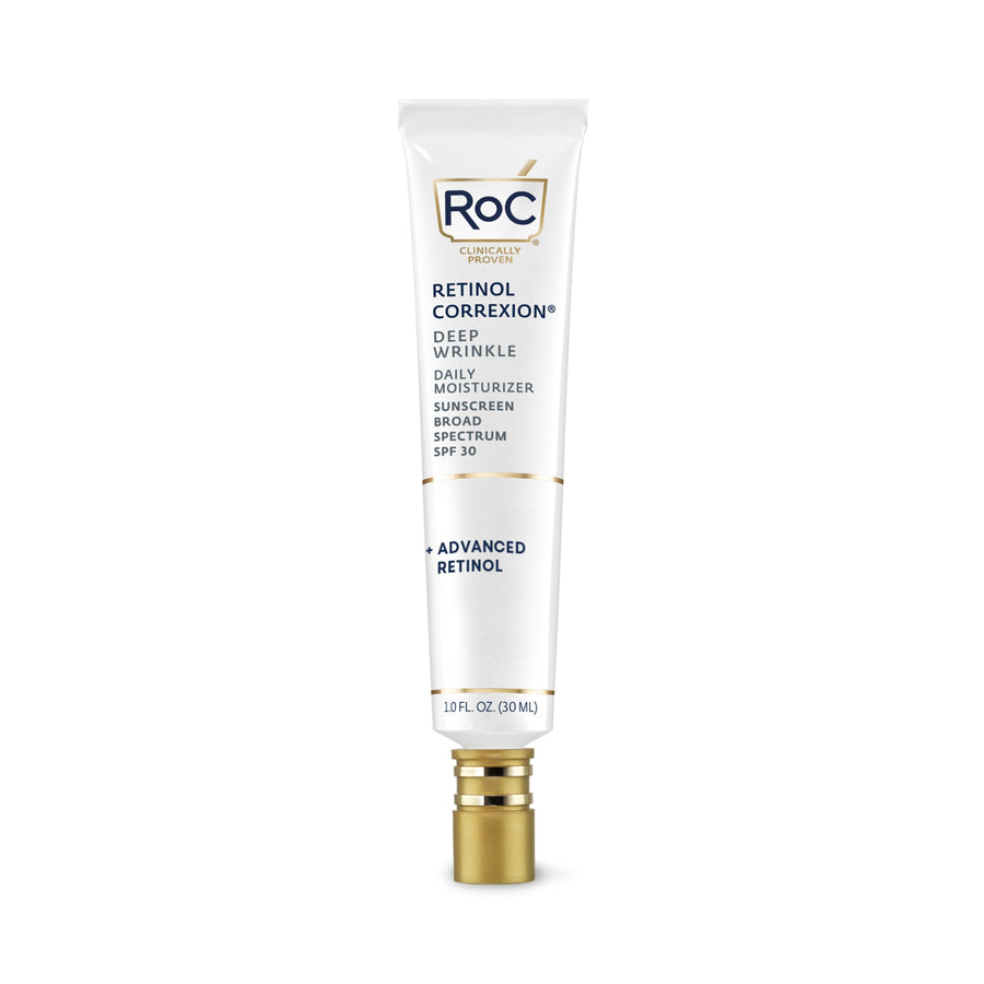 Retinol Correxion Deep Wrinkle Daily Moisturizer Sunscreen Broad Spectrum SPF 30 by RoC CLINICALLY PROVEN - Non-toxic, STOP rated product free from harmful chemicals