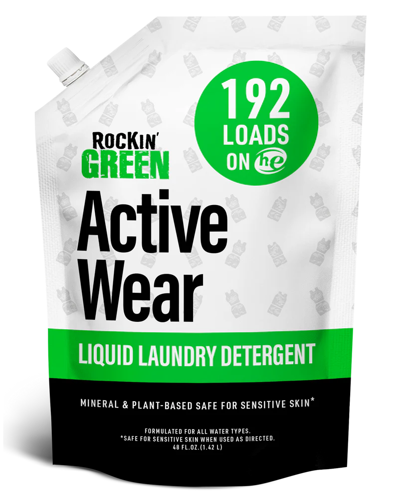 Activewear Liquid Laundry Detergent by ROCKIN' GREEN - Non-toxic Laundry product rated SLOW by Million Marker, free from BPA, phthalates, and parabens