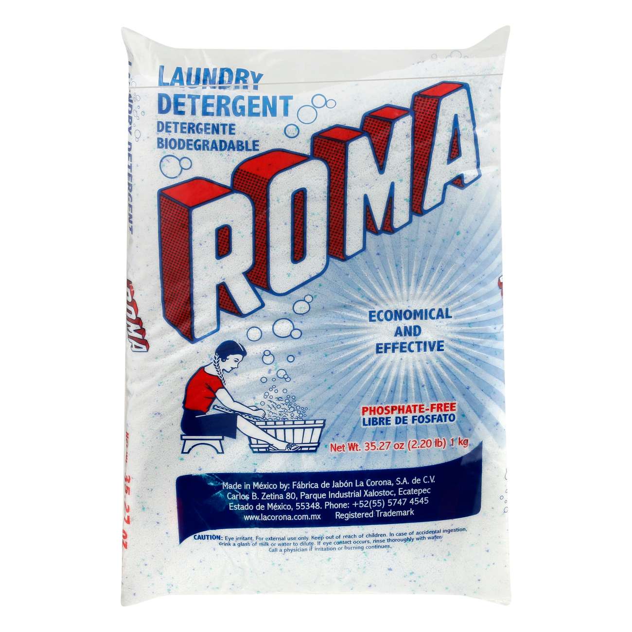 Powder Laundry Detergent by ROMA - Non-toxic Laundry product rated STOP by Million Marker, free from BPA, phthalates, and parabens