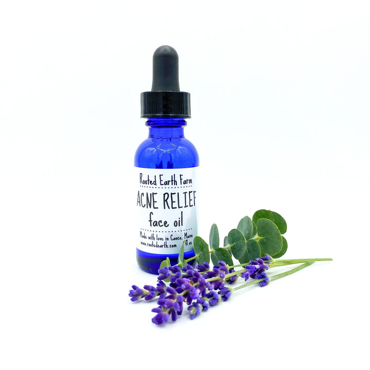 Acne Relief Face Oil by Rooted Earth Farm - Non-toxic, SLOW rated product free from harmful chemicals