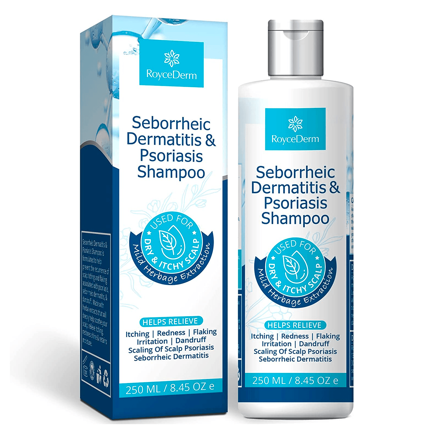 Seborrheic Dermatitis & Psoriasis Shampoo by RoyceDerm - Non-toxic Shampoos + Conditioners product rated STOP by Million Marker, free from BPA, phthalates, and parabens